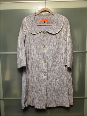 Cynthia Steffe Lavender & Cream Coat with Peter Pan Collar. Spring coat.